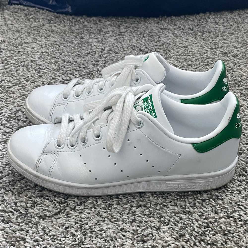 Adidas Stan Smith Classic White and Green Shoes Size 5.5 - Picture 2 of 5